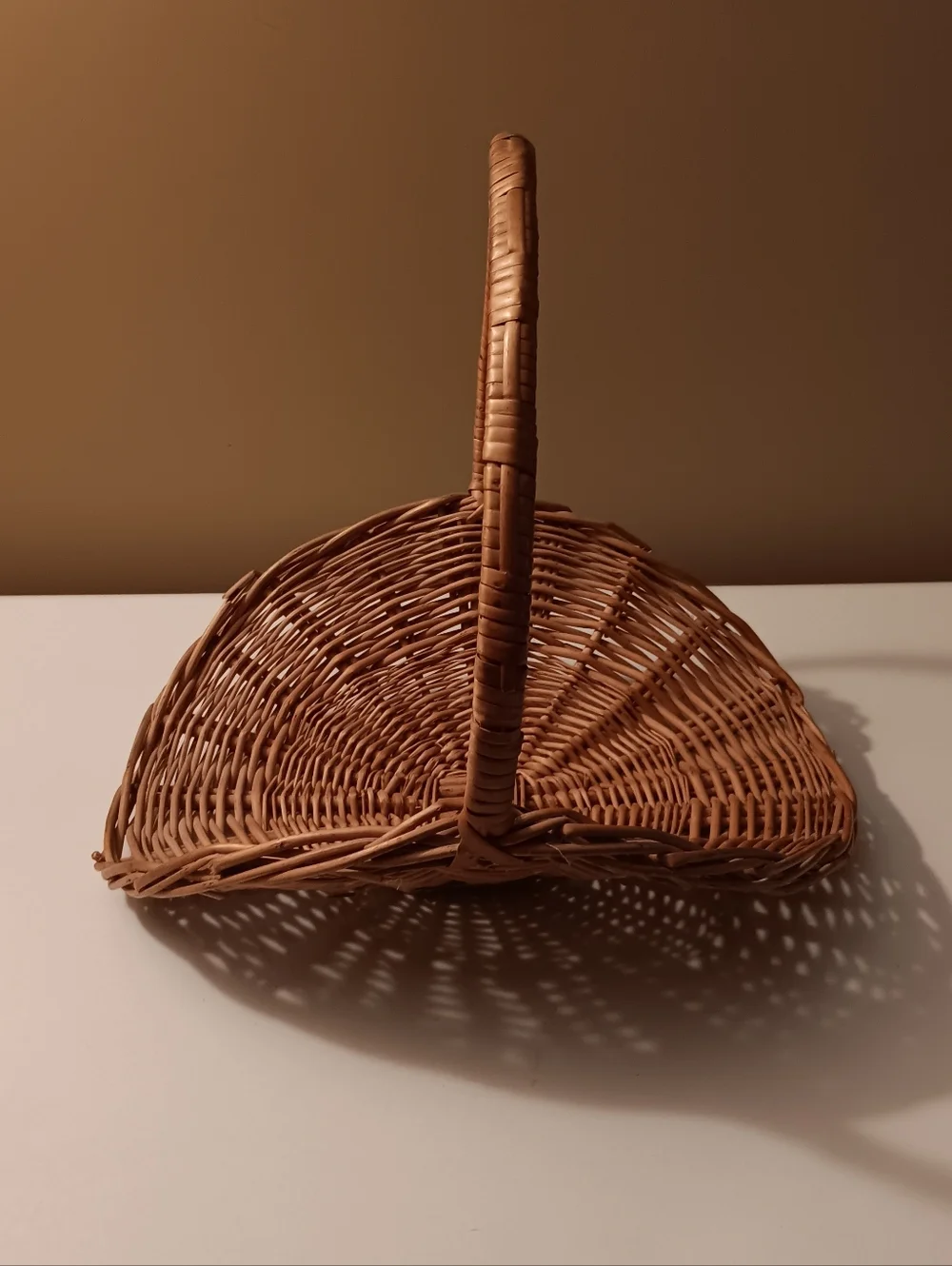Vintage Rustic Wicker Firewood/Gathering Basket. 13 1/2